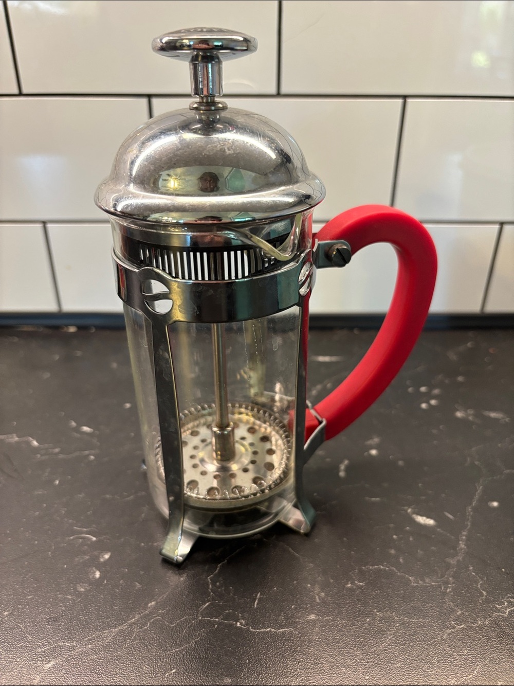 Starbucks Stainless Steel and Glass 12oz. French Press with Red Handle